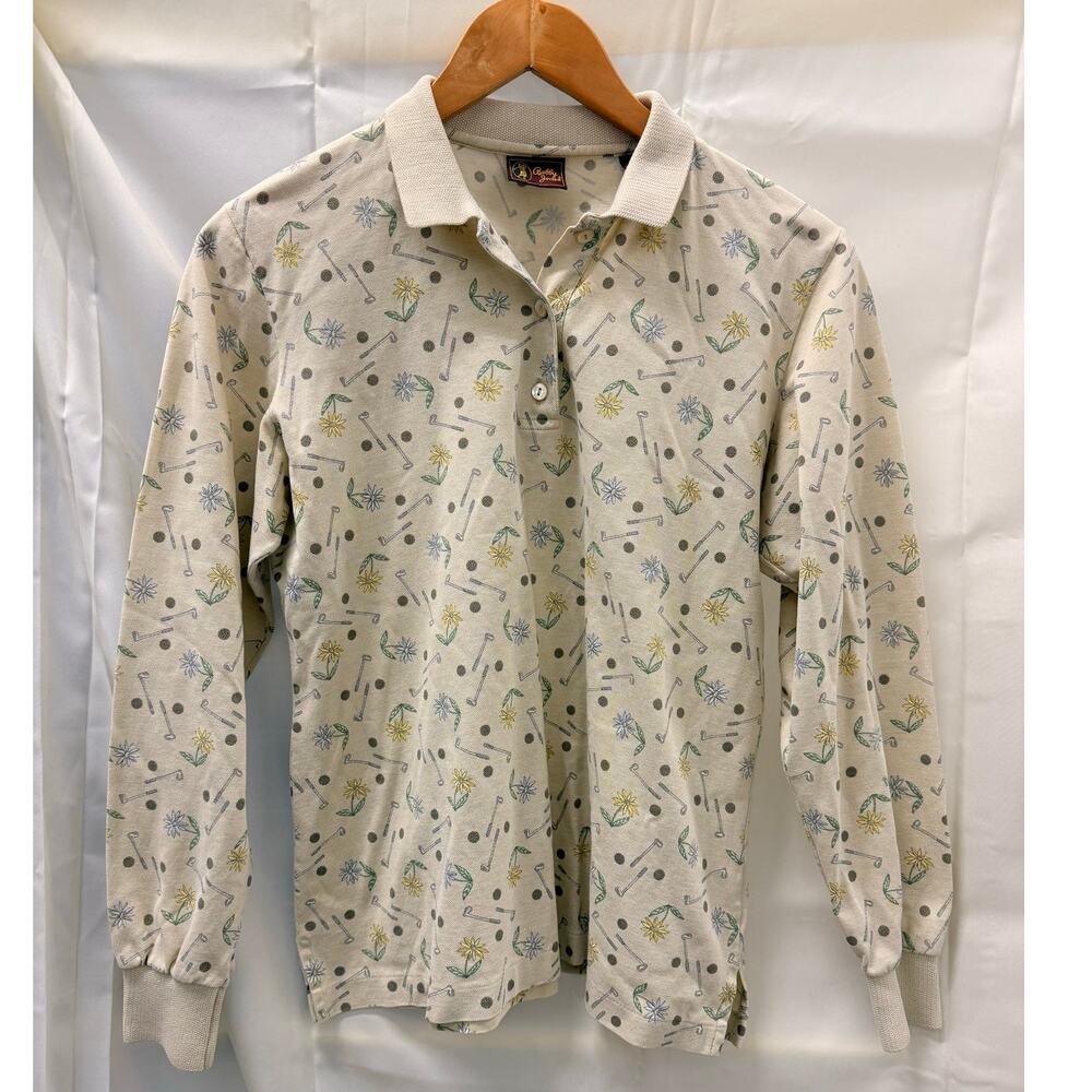 Vintage‎ Bobby Jones Long Sleeve Polo Goft Shirt Size Small Made in Italy